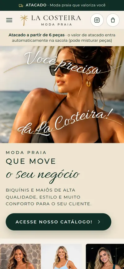 Abertura da loja da La Costeira Moda Praia no celular